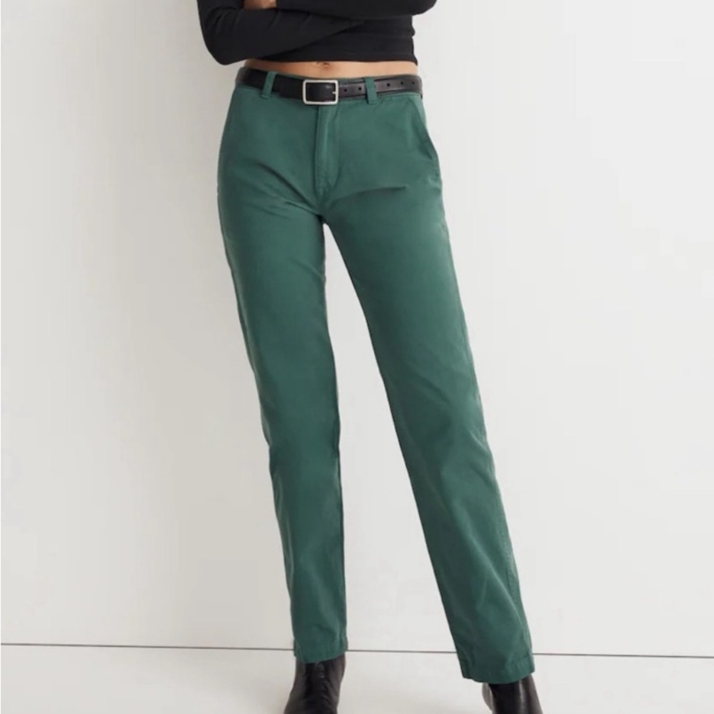 Madewell Green Chinos Classic Straight-Leg Pants - Picture 3 of 4